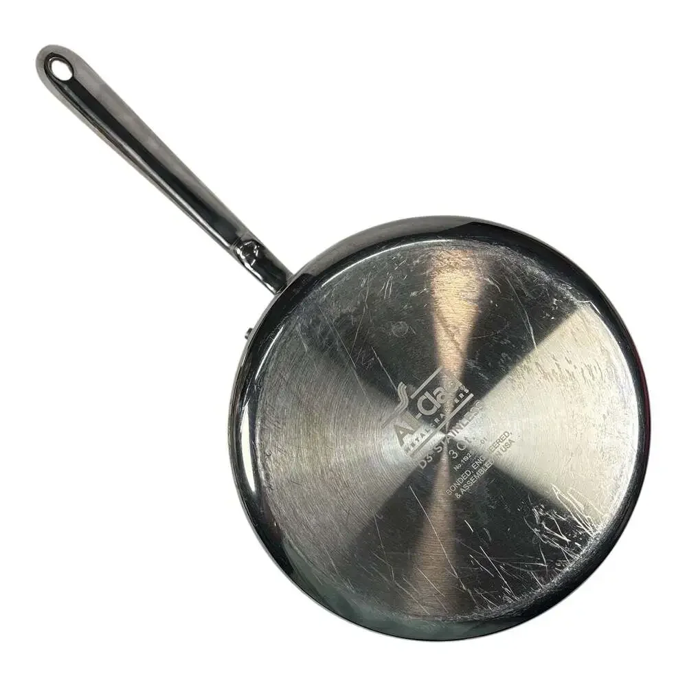 All-Clad D3 Stainless Steel 3-ply Bonded 3 Quart Qt Sauce Pan USA No Lid